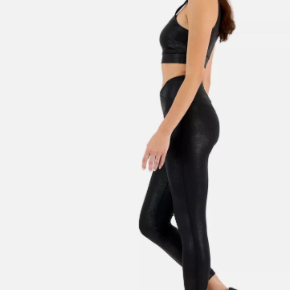 Women's Leggings Crackle Texture Black Size XS JENNI - NWT